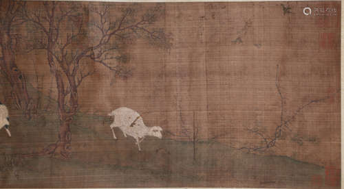 Chinese Triple-rams Painting, Anonymous