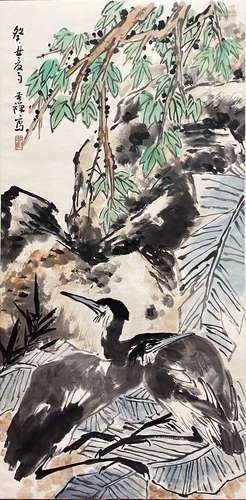 Chinese Flower and Bird Painting, Li Kuchan Mark