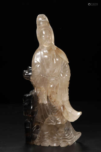 Crystal Rock Figure of Guanyin