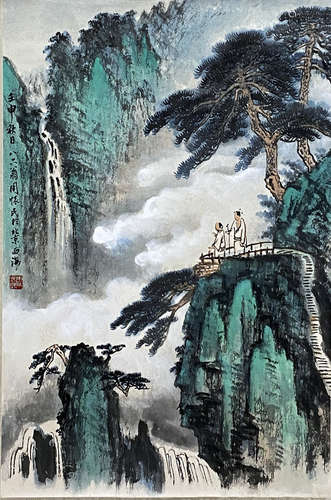 Chinese Landscape Painting, Hanging Scroll, Zhou Huaimin Mar...