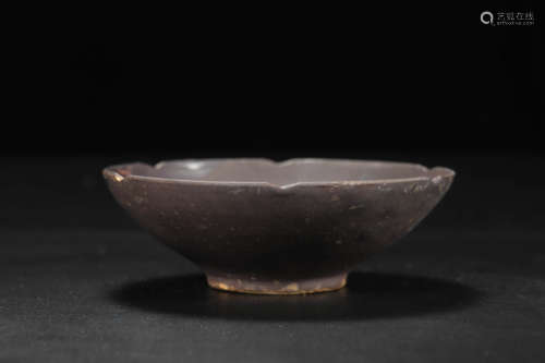 Black Glaze Lobed Cup