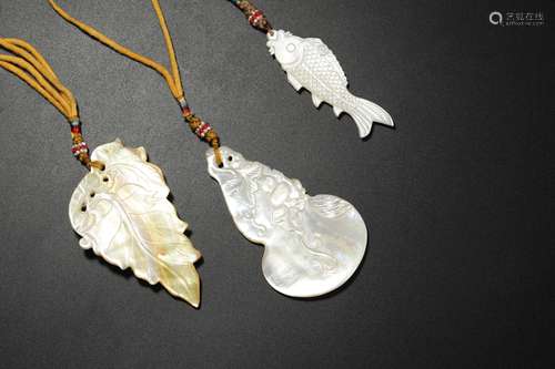 Set of Three Mother-of-Pearl Pendants