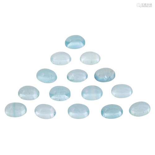 Konvolut 15 Aquamarine zus. 101,98 ct,