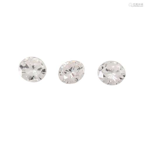 Konvolut aus 3 losen Brillanten zus. ca. 0,58 ct,