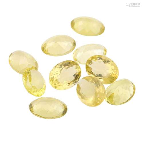 Konvolut 10 Lemon Citrine von ca. 110 ct