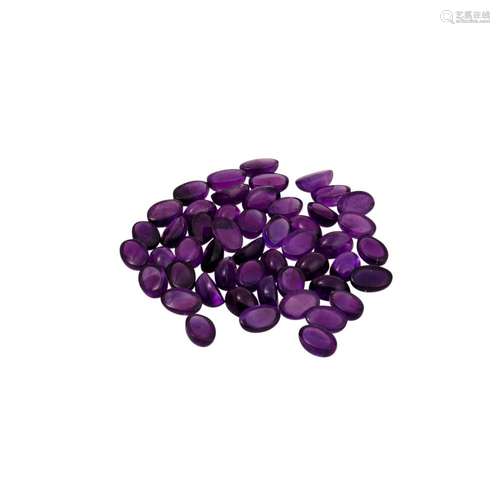 Konvolut 50 Amethystcabochons