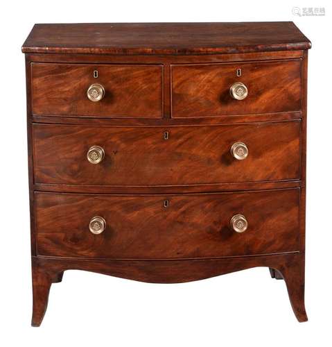 A REGENCY MAHOGANY CHEST OF DRAWERS