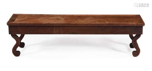 Y AN EXOTIC HARDWOOD, PROBABLY PADOUK, HALL BENCH