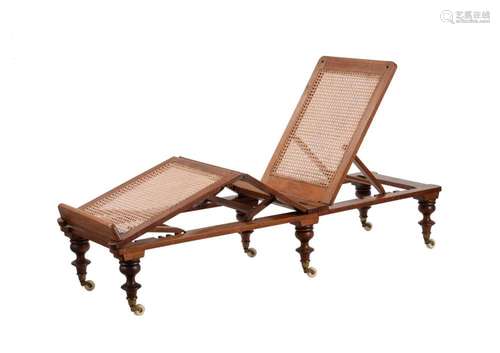 A VICTORIAN MAHOGANY CAMPAIGN DAY BED