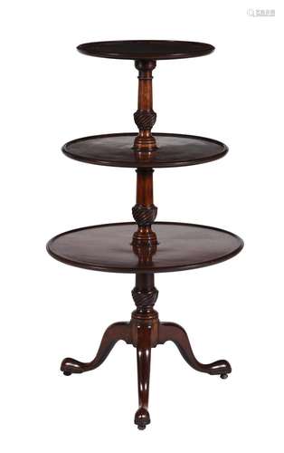 A GEORGE III MAHOGANY DUMB WAITER