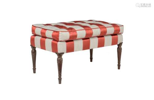 Y A REGENCY SOLID ROSEWOOD AND UPHOLSTERED STOOL