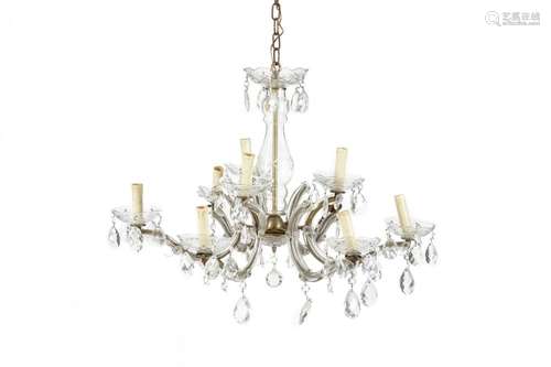 A MODERN ITALIAN CUT CLEAR GLASS CHANDELIER