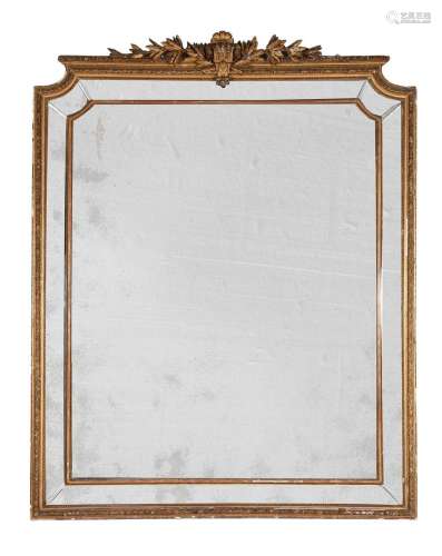 A LARGE VICTORIAN GILTWOOD AND GESSO WALL MIRROR
