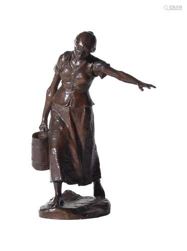 HANS MULLER (GERMAN 1874 - 1947), A BRONZE FIGURE 'WATER...