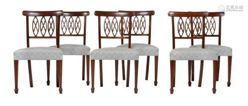 A SET OF EIGHT DINING CHAIRS IN GEORGE III STYLE
