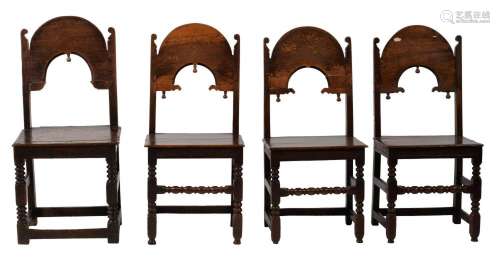 A GROUP OF FIVE VARIOUS SIDE CHAIRS