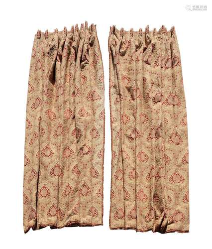 TWO PAIRS OF CURTAINS IN VICTORIAN TASTE