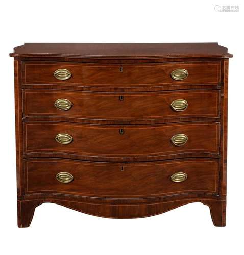 A GEORGE III MAHOGANY CHEST OF DRAWERS