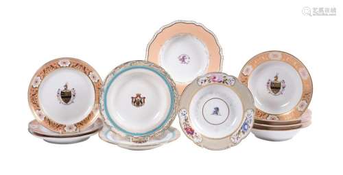 A SELECTION OF ENGLISH ARMORIAL PORCELAIN