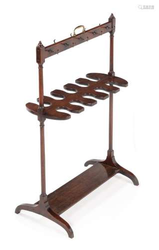 A REGENCY MAHOGANY BOOT AND WHIP STAND