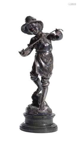 ALOIS MAYER (GERMAN 1855-1936) A SILVER PLATED COPPER SCULPT...