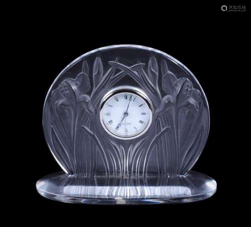 LALIQUE, CRYSTAL LALIQUE, IRIS, A CLEAR AND FROSTED GLASS TI...