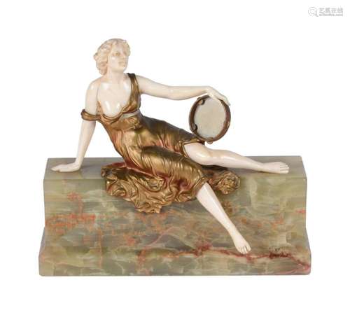 Y FERDINAND PREISS, TAMBOURINE PLAYER SITTING