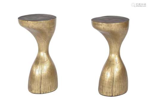 A PAIR OF DUCKBILL SIDE TABLES