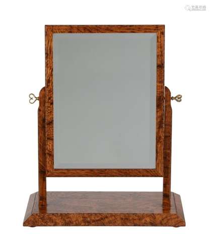 λ CHRISTOPHER VICKERS, A MODERN BURR OAK DRESSING MIRROR