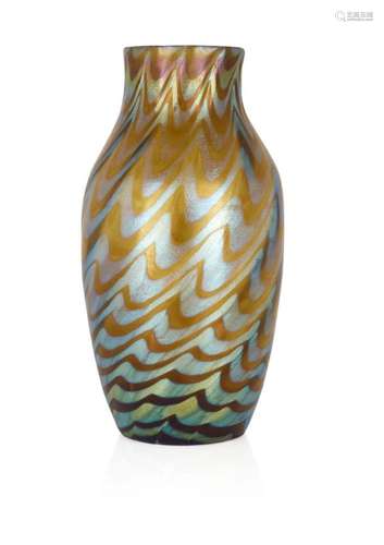 LOETZ (AUSTRIAN), AN IRIDESCENT PHAENOMEN GLASS VASE, C.1900...