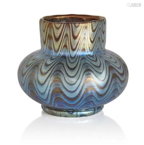 LOETZ (AUSTRIAN), A SMALL IRIDESCENT RUBIN PHAENOMEN GLASS V...