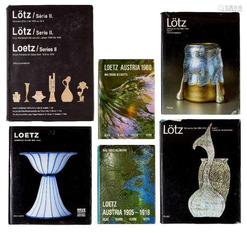 LOETZ - SIX REFERENCE BOOKS ON LOETZ GLASS, COMPRISING:-LÖTZ...