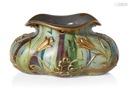 AN ART NOUVEAU CASED AND SURFACE DECORATED VASE, POSSIBLY &#...