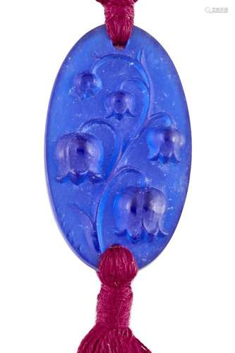 RENÉ LALIQUE (FRENCH 1860-1945), ‘MUGUET’ NO.1668 BLUE GLASS...