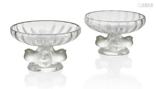 MARC LALIQUE (FRENCH 1900-1977), A PAIR OF LALIQUE ‘NOGENT’,...