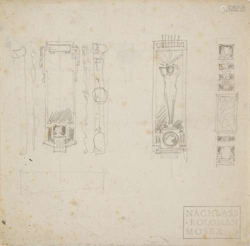 KOLOMAN MOSER (AUSTRIAN 1868-1918), SEVEN PENCIL DRAWINGS AN...