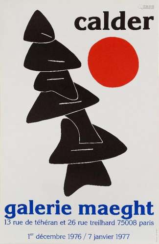 ALEXANDER CALDER, AMERICAN 1898-1976- STABILE WITH RED SUN G...