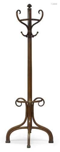 THONET, A STAINED BEECH AND BENTWOOD COAT / UMBRELLA STAND, ...