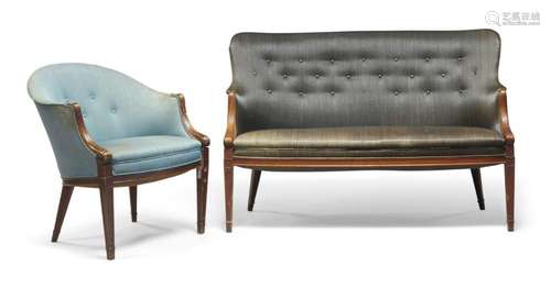 FRITS HENNINGSEN (DANISH 1889-1965), A TWO SEATER SETTEE AND...