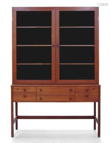 PETER LØVIG NIELSEN (DANISH), A TEAK AND GLAZED CABINET ON S...