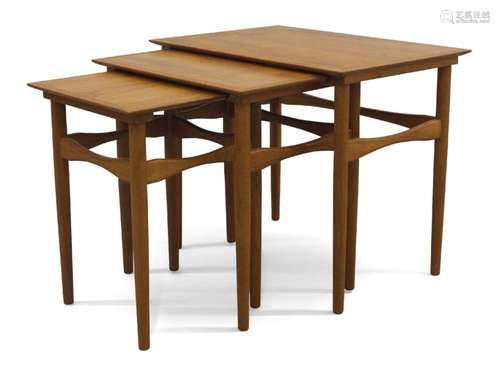 KAI KRISTIANSEN (DANISH B.1929), A TEAK NEST OF TABLES FOR S...