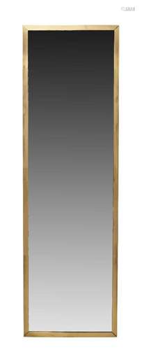 A BRASS WALL MIRROR, C.1970, OF RECTANGULAR FORM WITH BRASS ...