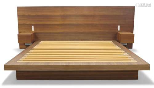 JOHN PAWSON CBE (BRITISH B.1949), A BESPOKE WALNUT BED, C.20...