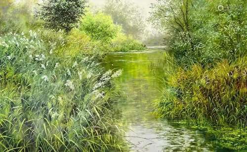 Reed Scenery, Oil Painting