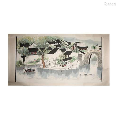 A Chinese Painting of Water Village