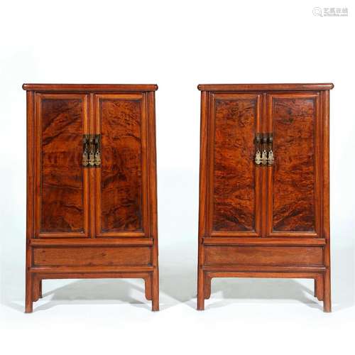 Pair Chinese Huanghuali Cabinets