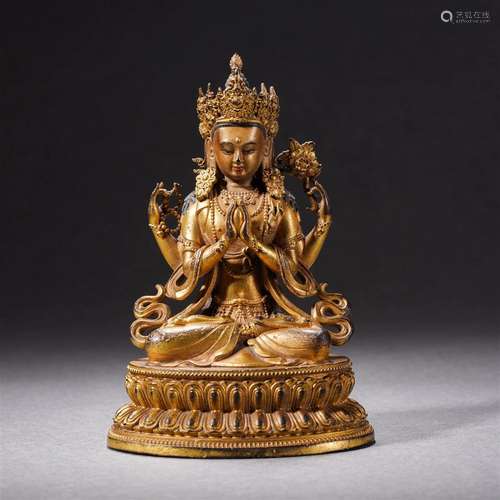 A Bronze-gilt Multi-armed Avalokitesvara