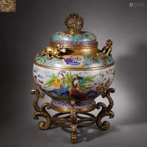 A Chinese Painted Enamel Incense Burner