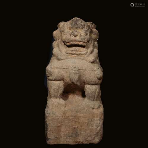 A Chinese Carved Stone Lion