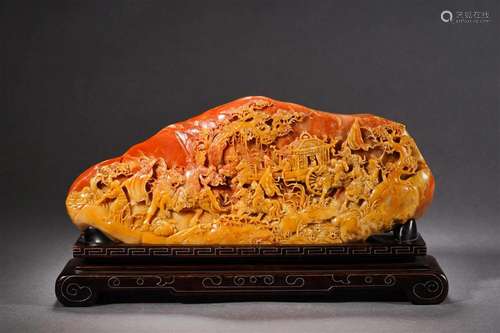 A Chinese Carved Tianhuang Boulder